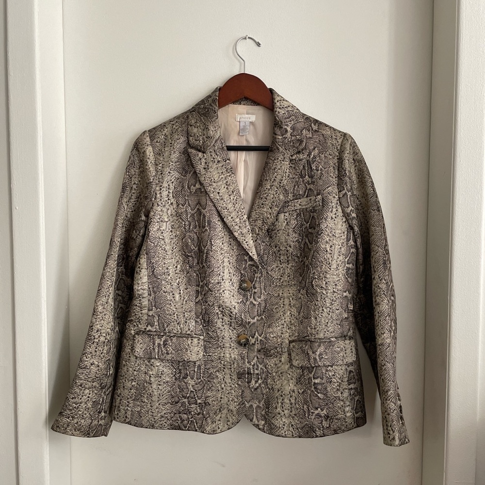Snakeskin print blazer